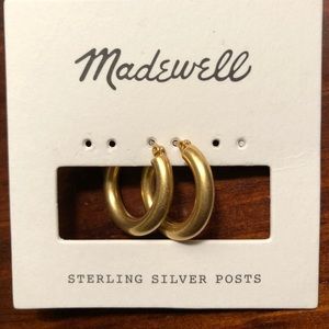 Madewell small hoop earrings gold NWT